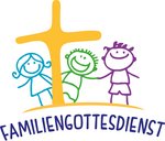 Logo "Familiengottesdienst" Schriftzug blau (Druck)